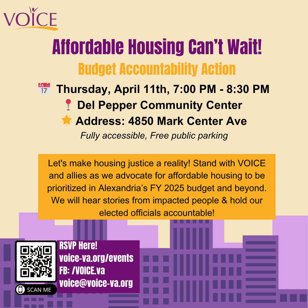 Voice affordable housing in Alexandria